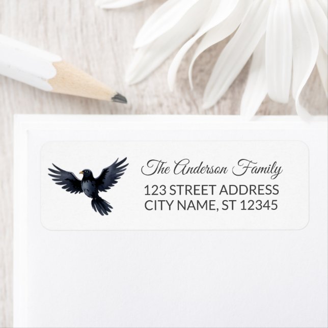 Crow Halloween Return Address  (Insitu)