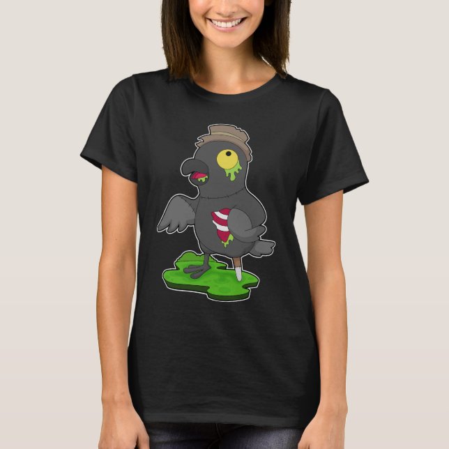 Crow Halloween Zombie T-Shirt (Front)