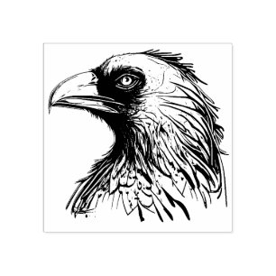 Crow Head Rubber Stamp