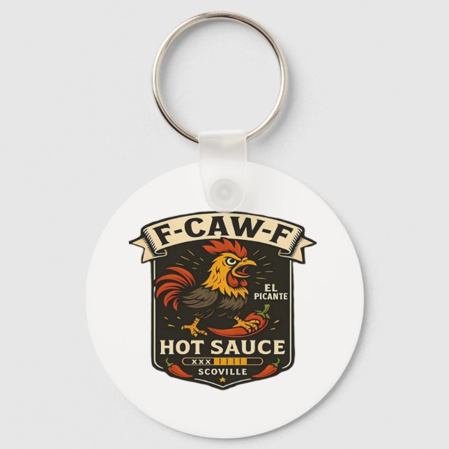 Crow Humor Funny Gothic F-Caw-F Key Ring (Front)