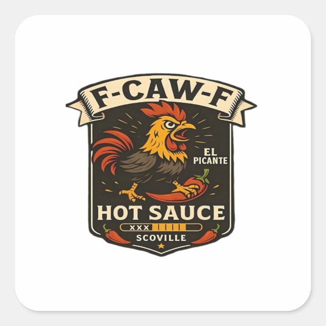 Crow Humor Funny Gothic F-Caw-F Square Sticker (Front)