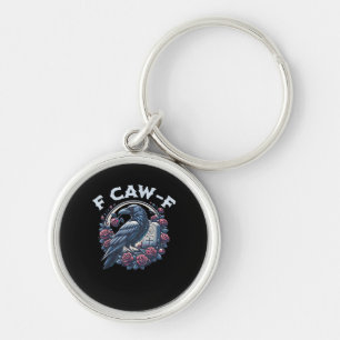 Crow Humorous F-Caw-F Graphic For Men Women Retro  Key Ring