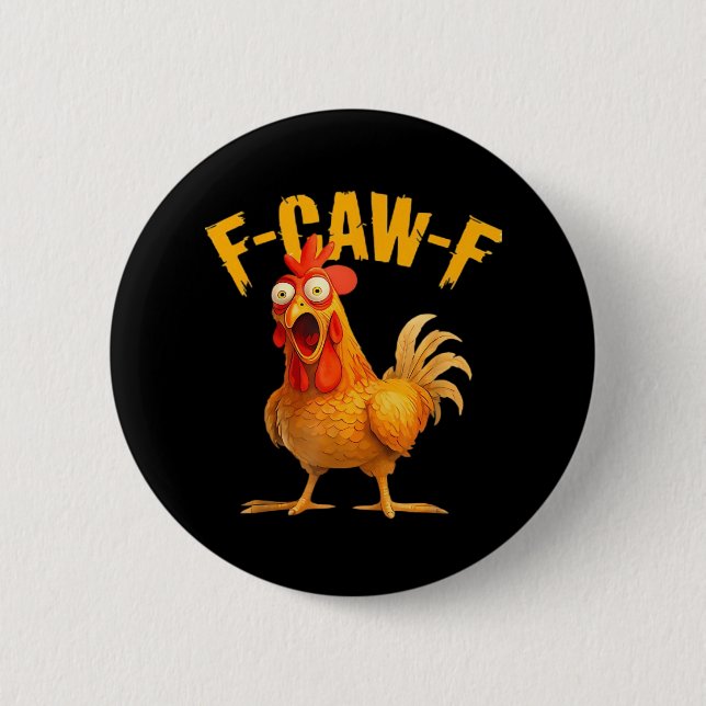 Crow Humour F-Caw-F Gothic Funny Retro Cool 6 Cm Round Badge (Front)