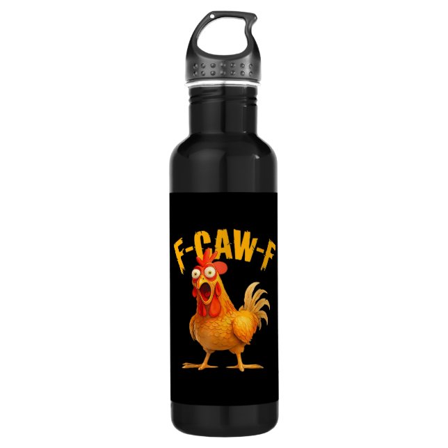 Crow Humour F-Caw-F Gothic Funny Retro Cool 710 Ml Water Bottle (Front)