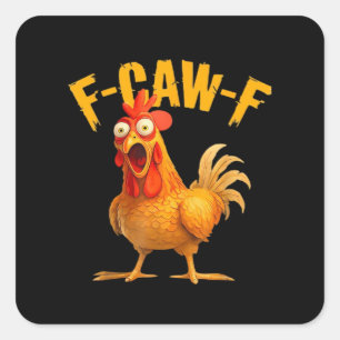 Crow Humour F-Caw-F Gothic Funny Retro Cool Square Sticker