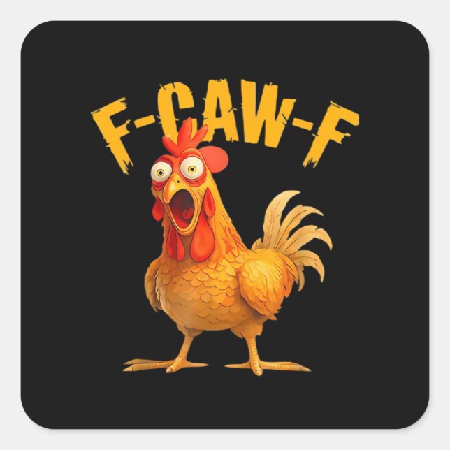 Crow Humour F-Caw-F Gothic Funny Retro Cool Square Sticker (Front)