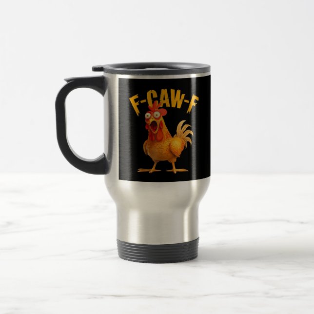 Crow Humour F-Caw-F Gothic Funny Retro Cool Travel Mug (Left)