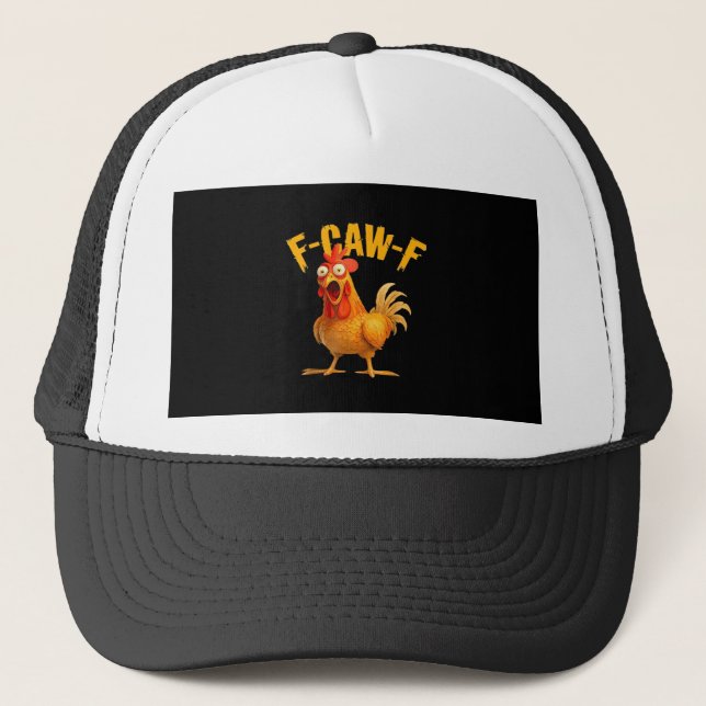 Crow Humour F-Caw-F Gothic Funny Retro Cool Trucker Hat (Front)