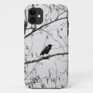 Crow in a Birch Tree iPhone 11 Case