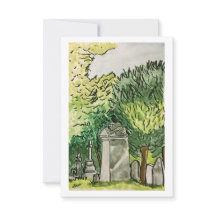 Crow in the Graveyard, Art Print Card