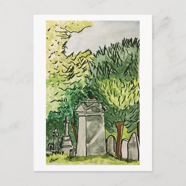 Crow in the Graveyard Postcard (Front)