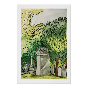 Crow in the Graveyard Poster