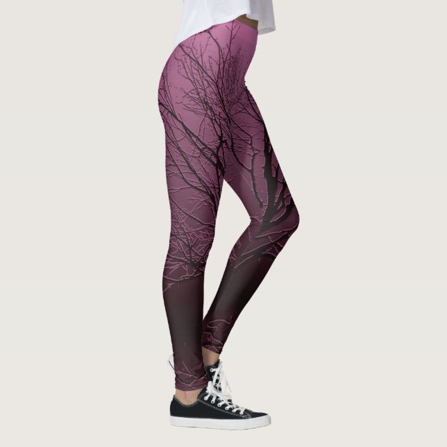 Crow in Tree in Mauve Leggings (Right)