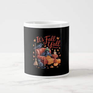 Crow It’s Fall Y’all Pumpkins Fall Autumn Hallowee Large Coffee Mug