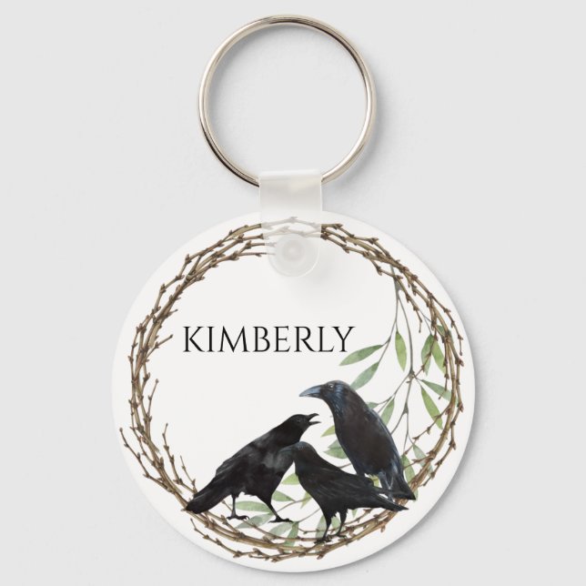 Crow love birds key ring (Front)