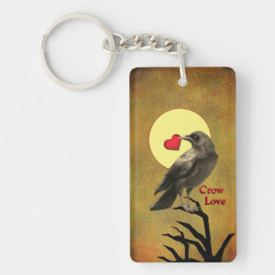 Crow Love Double-Sided, Customisable Keychain