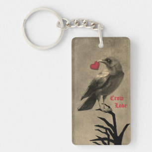 Crow Love Double-Sided Keychain