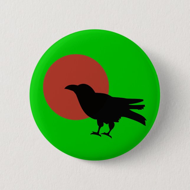Crow Moon 6 Cm Round Badge (Front)
