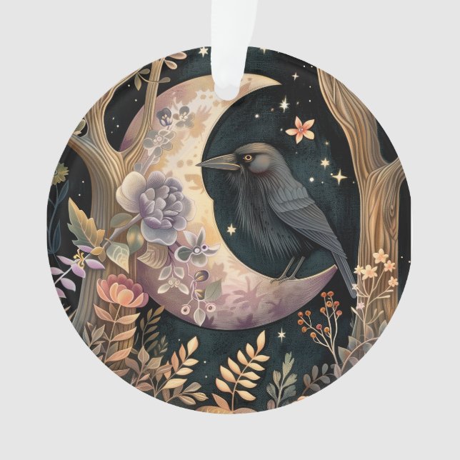 Crow Moon Acrylic Ornament (Front)