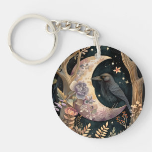 Crow Moon Key Ring