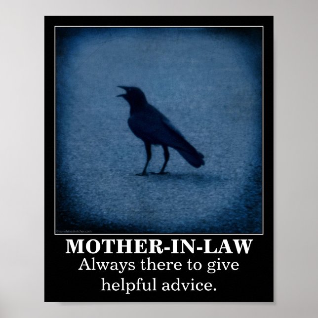 Crow mother-in-law demotivational poster (Front)