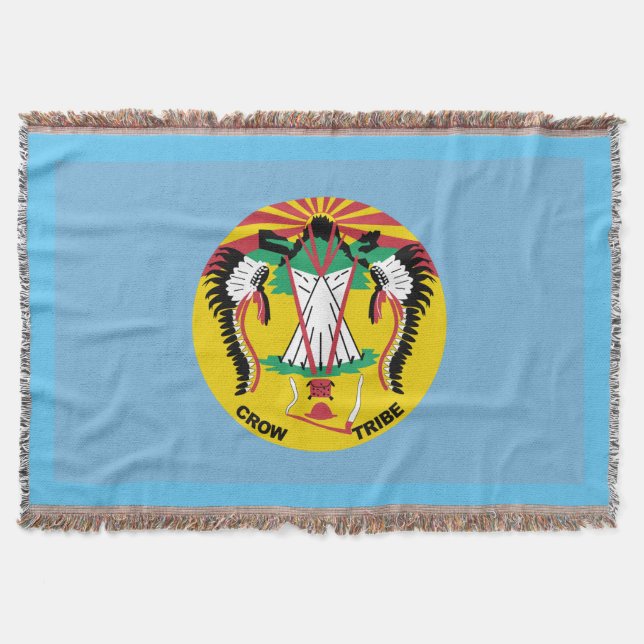 Crow Nation Flag Throw Blanket (Front)