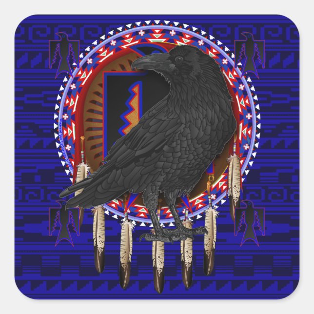 Crow Native American Sticker Design (Front)
