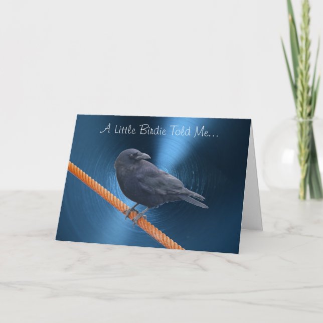 CROW ON A CABLE Greeting Card (Front)