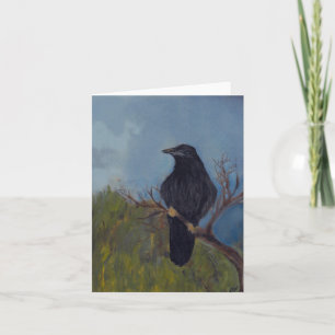 Crow on Branch Blank Notecard