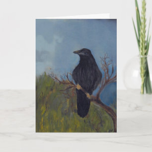 Crow on Branch Greeting Card
