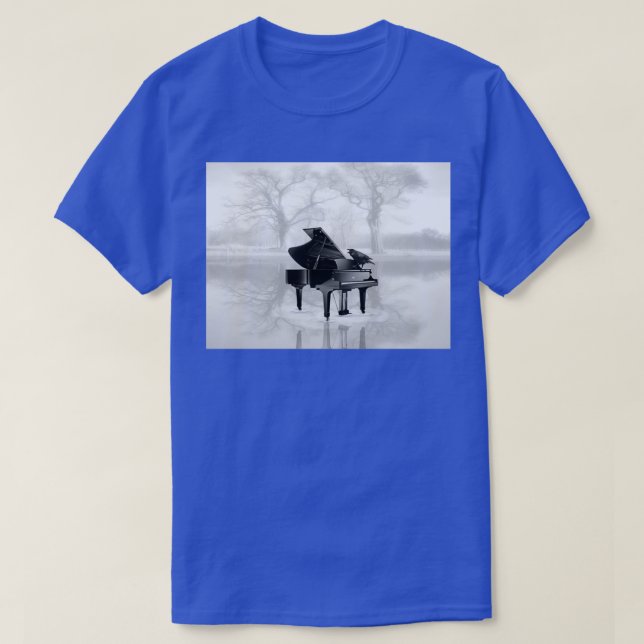 Crow on Grand Piano in Water Musical Interlude A22 T-Shirt (Design Front)
