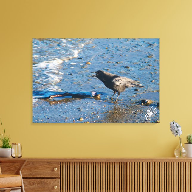Crow on Mutiny Bay  Canvas Print (Insitu(LivingRoom))