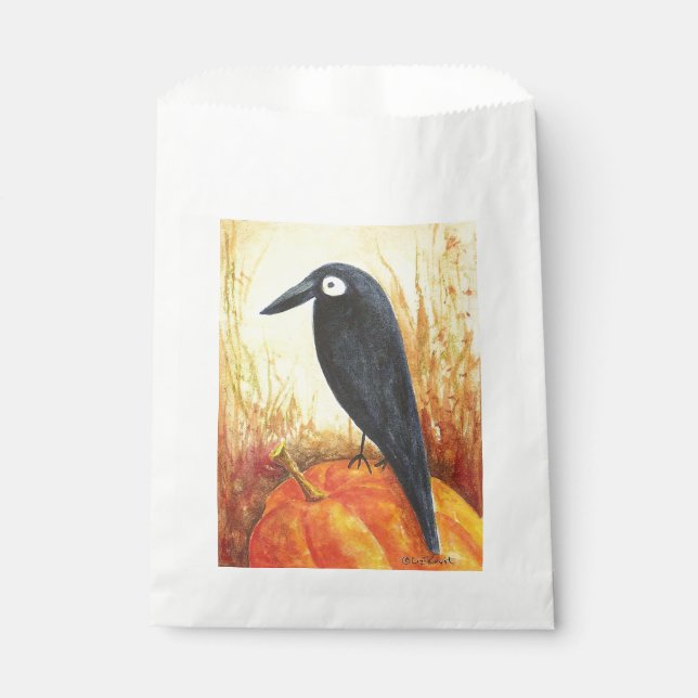 Crow on Pumpkin Favour Bags (Front)