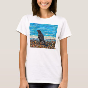 Crow on the Beach 2 Painting T-Shirt