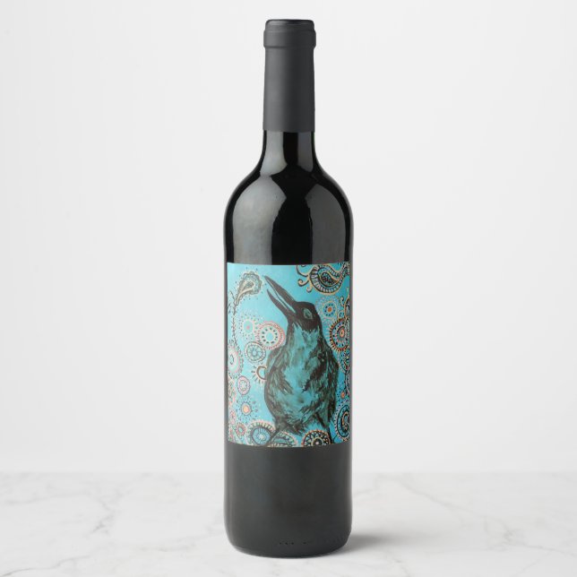 crow painting wine label (Front)