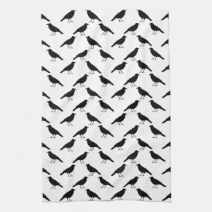 Crow Pattern. Tea Towel