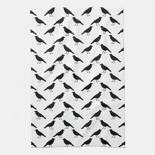 Crow Pattern. Tea Towel (Vertical)