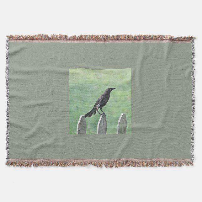 Crow photo throw blanket (Front)
