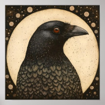 Crow Portrait Abstract Painting