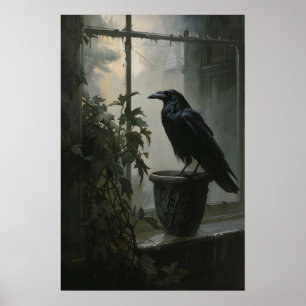 Crow Raven Art Print Dark Cottagecore Moody Gothic
