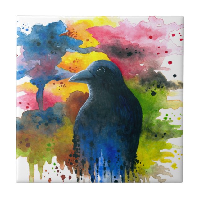 Crow Raven Bird 71 Tile (Front)
