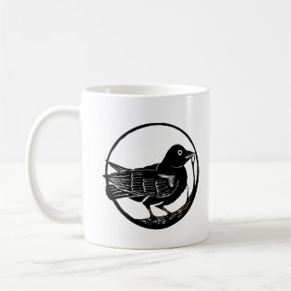 Crow Raven Bird from Wood Cut Mug