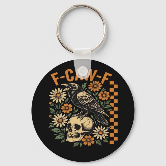 Crow Raven F-Caw-F Cool Unique Key Ring (Front)