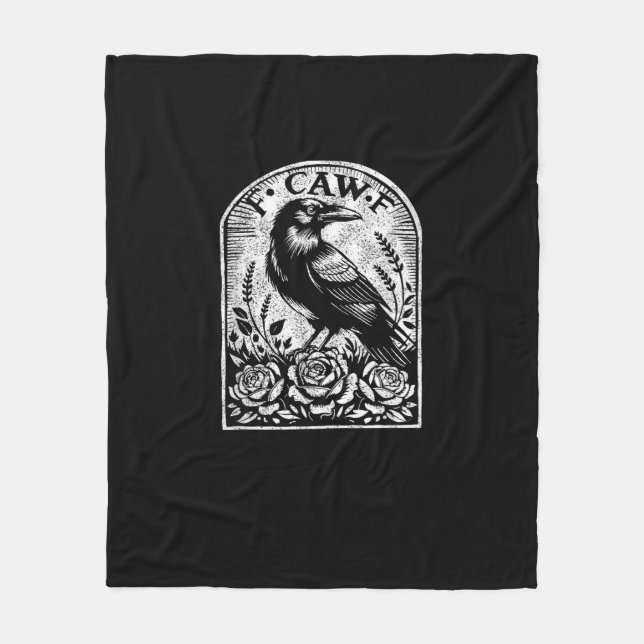Crow Raven F CAW F Fleece Blanket (Front)