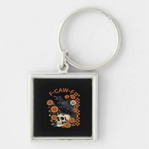 Crow Raven F-Caw-F Funny Halloween Gothic Creative Key Ring