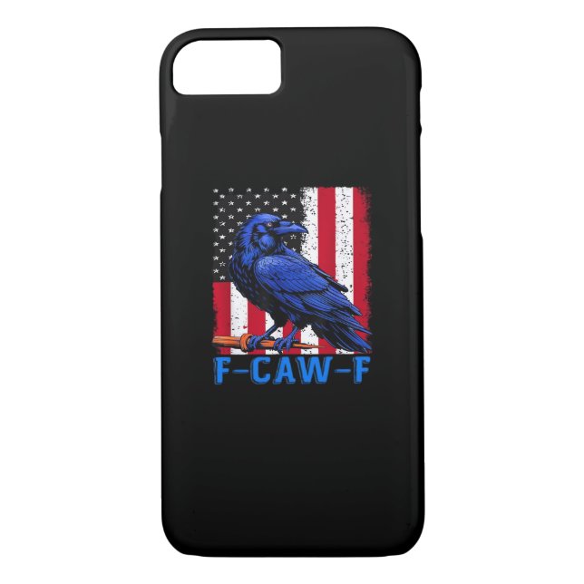 Crow Raven Funny F-Caw-F Minimal Clean Case-Mate iPhone Case (Back)