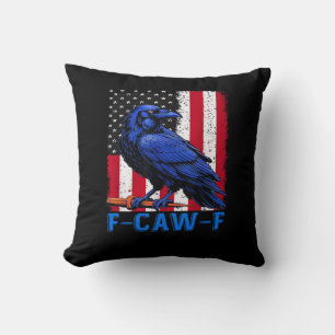 Crow Raven Funny F-Caw-F Minimal Clean Cushion