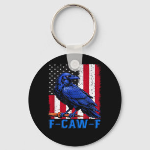 Crow Raven Funny F-Caw-F Minimal Clean Key Ring