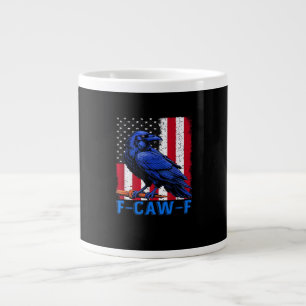 Crow Raven Funny F-Caw-F Minimal Clean Large Coffee Mug