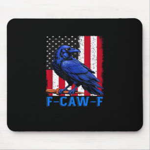 Crow Raven Funny F-Caw-F Minimal Clean Mouse Mat